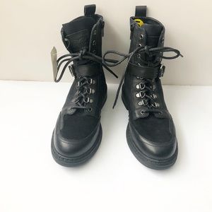 Levis black military style ankle boots